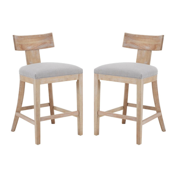 English Elm 27" Armless Counter Stools Set of 2 Padded Rubberwood Kitchen Island Seating N780P403744P