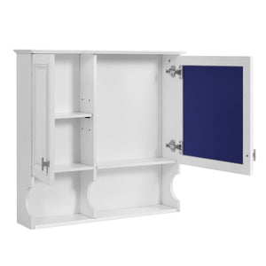 English Elm 30 30 Inch Mirror Medicine Cabinet with Half-Moon Design, Soft-Close Hinges, Open Shelf & Solid-Wood Frame White N710P322812K