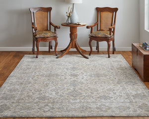 Feizy Rugs Celene Vintage Inspired Floral Rug – Traditional Elegance With Hand-knotted Look, Power Loomed Ivory,Tan,Gray Viscose,Polyester Cel39l0fbgegryj00