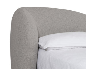Sunpan Esme Bed - King Size - Luxurious Altro Cappuccino Upholstery With Plush Curved Headboard Comfort Brown Fabric 112179