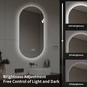 English Elm 48*24 Inch Smart Wall Mounted Led Touch Screen Mirror - Anti-Fog, Dimmable, Stylish For Salons! W2709P380632