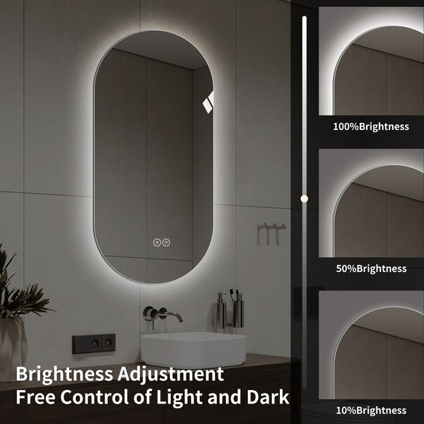 English Elm 48*24 Inch Smart Wall Mounted Led Touch Screen Mirror - Anti-Fog, Dimmable, Stylish For Salons! W2709P380632