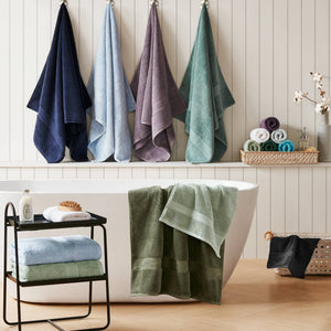 JLA Home Madison Park Signature - Ultra-Soft Spa-Quality 100% Long-Staple Cotton Towels, 800GSM Plush Absorbency & Antimicrobial Care Olive Green MPS73-539