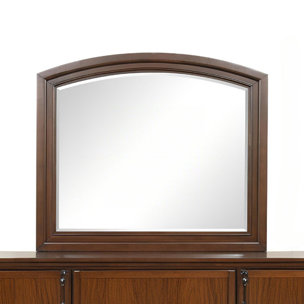 English Elm Meade Dark Cherry Arch Mirror with Low Distortion Glass, Carved Thick Frame & Wood Veneer Finish B078P384073