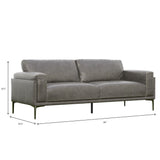 English Elm Wallace & Bay - Wallace & Bay  Onyx Gray Leather Sofa