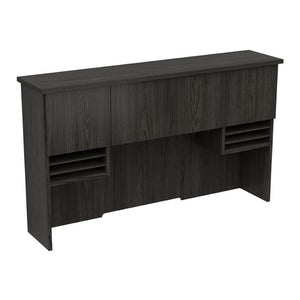 OSP Home Furnishings Tuxedo Contemporary Hutch with Aluminum Framed Glass Doors for Stylish Display Storage Wood TUXSGW-44