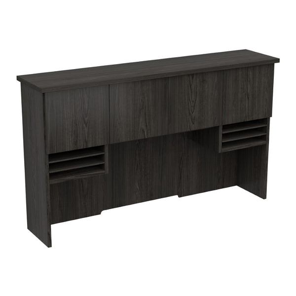 OSP Home Furnishings Tuxedo Contemporary Hutch with Aluminum Framed Glass Doors for Stylish Display Storage Wood TUXSGW-44