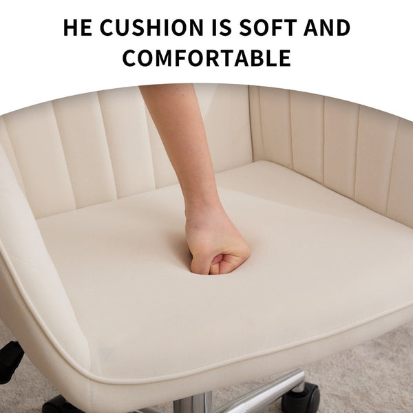 English Elm Ty Ergonomic Adjustable Office Chair - Luxurious Velvet Swivel Seating For Comfort & Style At Home W2311P199104-GIGA