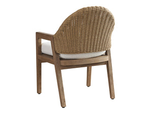 Lexington Arm Dining Chair Solid Teak Woven Frame Mid-century Style Indoor Outdoor Patio Seating White/Ivory 3380-13-61