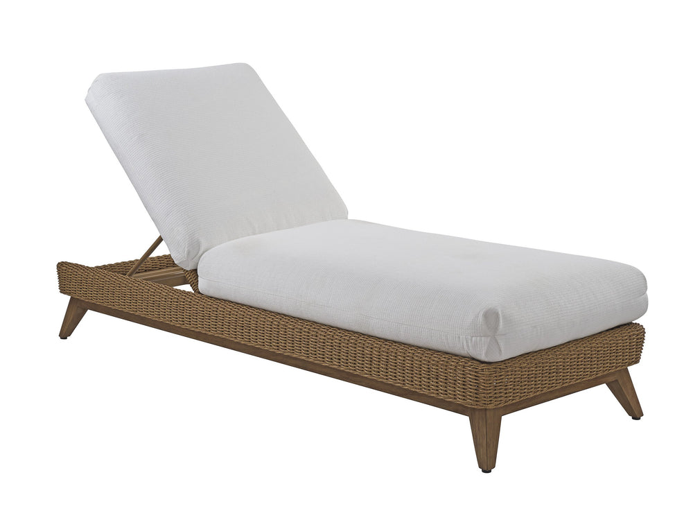 Lexington Chaise Lounge Outdoor Teak Poolside Recliner with Woven Accents and Cushion Set 3380-75-60