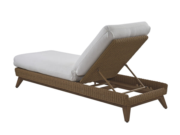 Lexington Chaise Lounge Outdoor Teak Poolside Recliner with Woven Accents and Cushion Set 3380-75-60