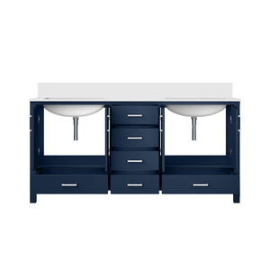 English Elm Navy Elegant Double Bath Vanity 72" W X 22" D With Durable Cultured Marble Top & Ample Storage B2731P259116