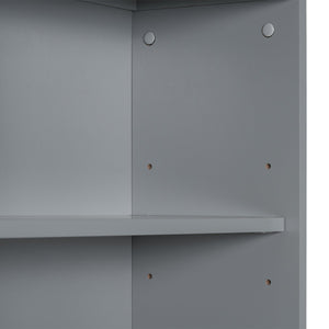 English Elm Gray Tall Storage Cabinet with 3 Drawers, Adjustable Shelves, Anti-Dump Device for Bathroom Office Home Organizing 42x23.75x6.5 WF323347AAE