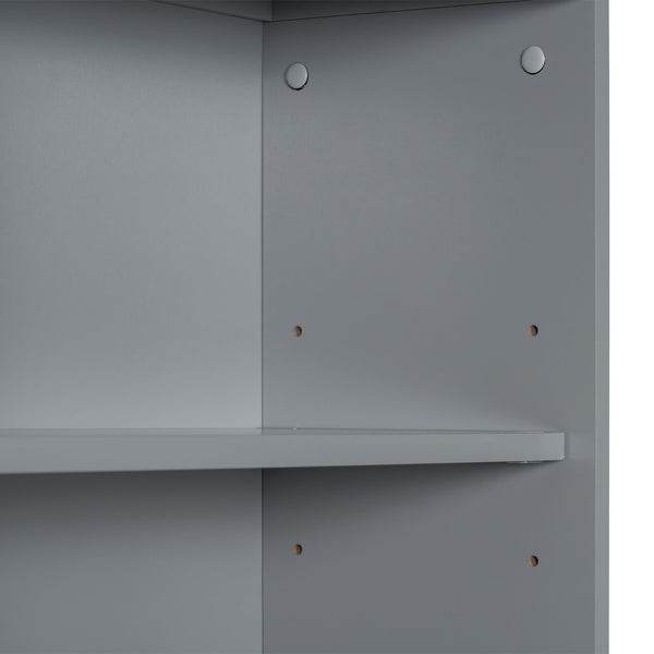 English Elm Gray Tall Storage Cabinet with 3 Drawers, Adjustable Shelves, Anti-Dump Device for Bathroom Office Home Organizing 42x23.75x6.5 WF323347AAE