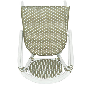 English Elm French Bistro Outdoor Dining Chairs Woven Rattan Aluminum Frame Patio Set of 2 N772P356258G