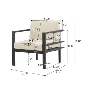 English Elm Christopher Knight Home® - [Set Of 2] 27.7'' Modern Lounge Chairs With Weather-Resistant Cushions For Stylish Outdoor Comfort N767P237029B_2