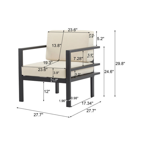 English Elm Christopher Knight Home® - [Set Of 2] 27.7'' Modern Lounge Chairs With Weather-Resistant Cushions For Stylish Outdoor Comfort N767P237029B_2