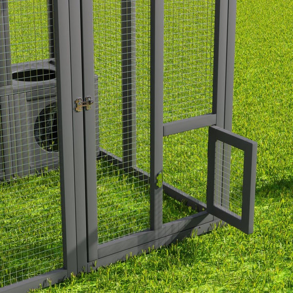 English Elm Catio Outdoor Cat Enclosure Pine Wood Seven Modular Boxes Weatherproof Climbing Habitat N843MP004G