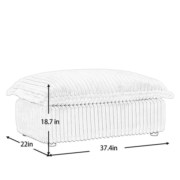 English Elm Koala Chenille Ottoman Plush High Density Foam Seating with Washable Cover W3041P240123