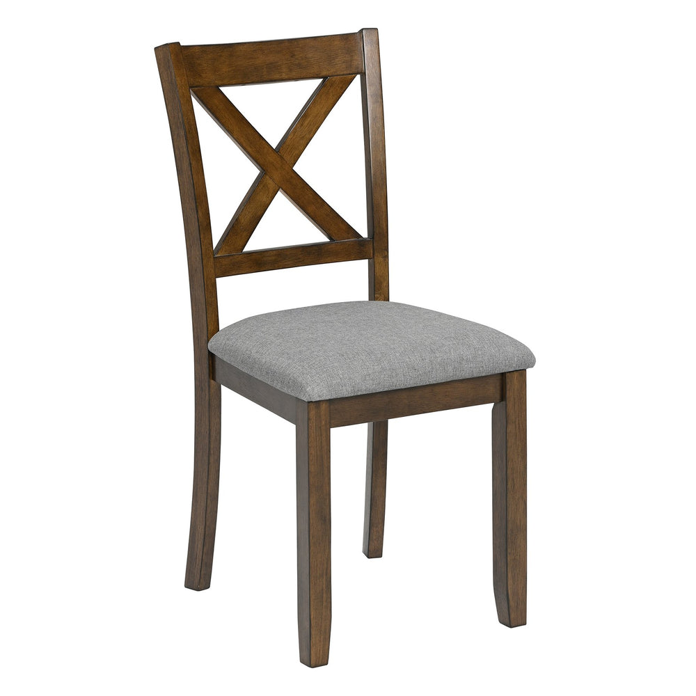 English Elm Elegant 5-Piece Walnut Dining Table Set With 4 Ergonomic Chairs For Modern Kitchen & Living Spaces W1998S00024