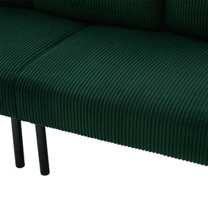 English Elm United We Win Corduroy Loveseat Plush Ergonomic Sofa with Spring Support Metal Legs Emerald W1568P410052