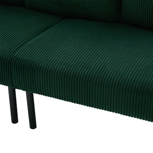 English Elm United We Win Corduroy Loveseat Plush Ergonomic Sofa with Spring Support Metal Legs Emerald W1568P410052