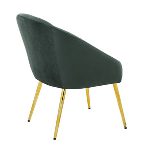 English Elm Contemporary Velvet Accent Chair with Gold Metal Legs for Living Room Decor Green B202P223651
