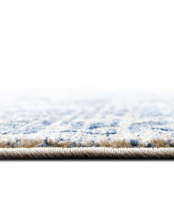 Unique Loom La Jolla Botanica Machine Made Floral Rug Ivory Blue, Beige/Blue/Light Blue/Ivory 12' 2" x 12' 2"