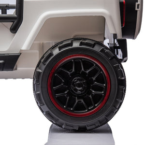 English Elm 24v Kids Electric Ride on Car with Parental Remote Rear Suspension and Bluetooth Audio White W1578P228746