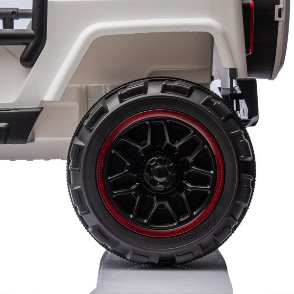 English Elm 24v Kids Electric Ride on Car with Parental Remote Rear Suspension and Bluetooth Audio White W1578P228746