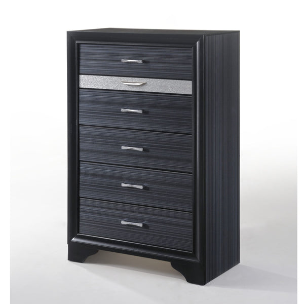 English Elm Naima Modern Textured Finish Dresser with Felt-Lined Jewelry Drawer, Silver Pulls, Smooth Glide Black 57 L x 20 W x 37 H B2726P261246