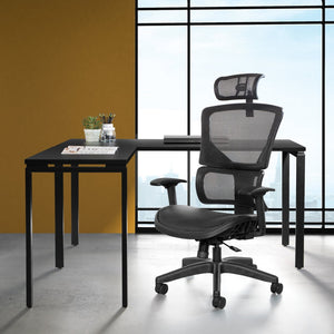 OSP Home Furnishings Vertical Matrix Breathable Ergonomic Office Chair with Lumbar Support and Adjustable Headrest And 639-T11N48PHX