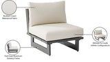 Maldives Cream Water Resistant Fabric Outdoor Patio Armless Chair 338Cream-Armless Meridian Furniture