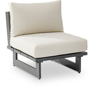 Maldives Cream Water Resistant Fabric Outdoor Patio Armless Chair 338Cream-Armless Meridian Furniture