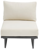 Maldives Cream Water Resistant Fabric Outdoor Patio Armless Chair 338Cream-Armless Meridian Furniture