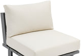 Maldives Cream Water Resistant Fabric Outdoor Patio Armless Chair 338Cream-Armless Meridian Furniture