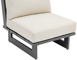 Maldives Cream Water Resistant Fabric Outdoor Patio Armless Chair 338Cream-Armless Meridian Furniture