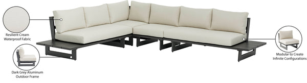 Maldives Cream Water Resistant Fabric Outdoor Patio Modular Sectional 338Cream-Sec1A Meridian Furniture