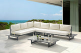 Maldives Cream Water Resistant Fabric Outdoor Patio Modular Sectional 338Cream-Sec1A Meridian Furniture