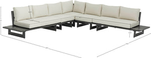 Maldives Cream Water Resistant Fabric Outdoor Patio Modular Sectional 338Cream-Sec2A Meridian Furniture