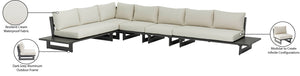 Maldives Cream Water Resistant Fabric Outdoor Patio Modular Sectional 338Cream-Sec2C Meridian Furniture