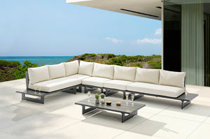 Maldives Cream Water Resistant Fabric Outdoor Patio Modular Sectional 338Cream-Sec2C Meridian Furniture