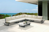 Maldives Cream Water Resistant Fabric Outdoor Patio Modular Sectional 338Cream-Sec3A Meridian Furniture