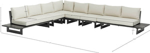 Maldives Cream Water Resistant Fabric Outdoor Patio Modular Sectional 338Cream-Sec3B Meridian Furniture