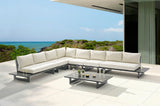 Maldives Cream Water Resistant Fabric Outdoor Patio Modular Sectional 338Cream-Sec3B Meridian Furniture
