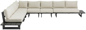 Maldives Cream Water Resistant Fabric Outdoor Patio Modular Sectional 338Cream-Sec3B Meridian Furniture