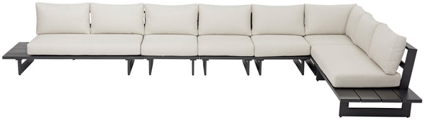 Maldives Cream Water Resistant Fabric Outdoor Patio Modular Sectional 338Cream-Sec3C Meridian Furniture