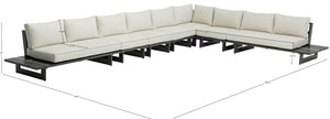 Maldives Cream Water Resistant Fabric Outdoor Patio Modular Sectional 338Cream-Sec4A Meridian Furniture