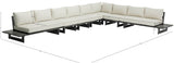 Maldives Cream Water Resistant Fabric Outdoor Patio Modular Sectional 338Cream-Sec4A Meridian Furniture