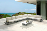 Maldives Cream Water Resistant Fabric Outdoor Patio Modular Sectional 338Cream-Sec4A Meridian Furniture